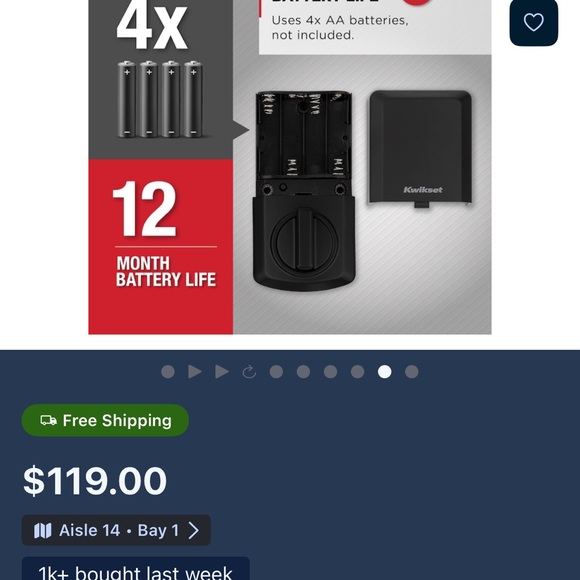 Kwikset SmartCode 270 Electronic Lock - Black - Picture 7 of 8